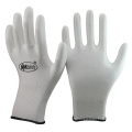 NMSAFETY white polyester or nylon coated pu work gloves CE 4131X